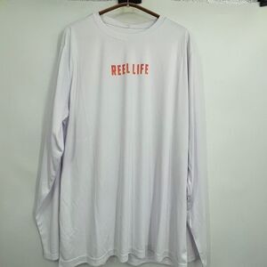 Reel Life White Sunset Rods Long Sleeve Performance T-Shirt Size XL NWT
